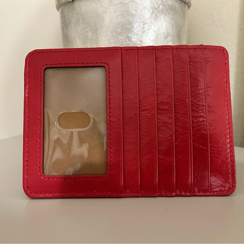 Hobo Red Leather Card/ID/Coin Holder